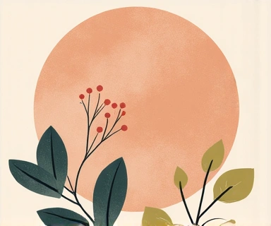 Abstract representation of clear, radiant skin with botanical elements